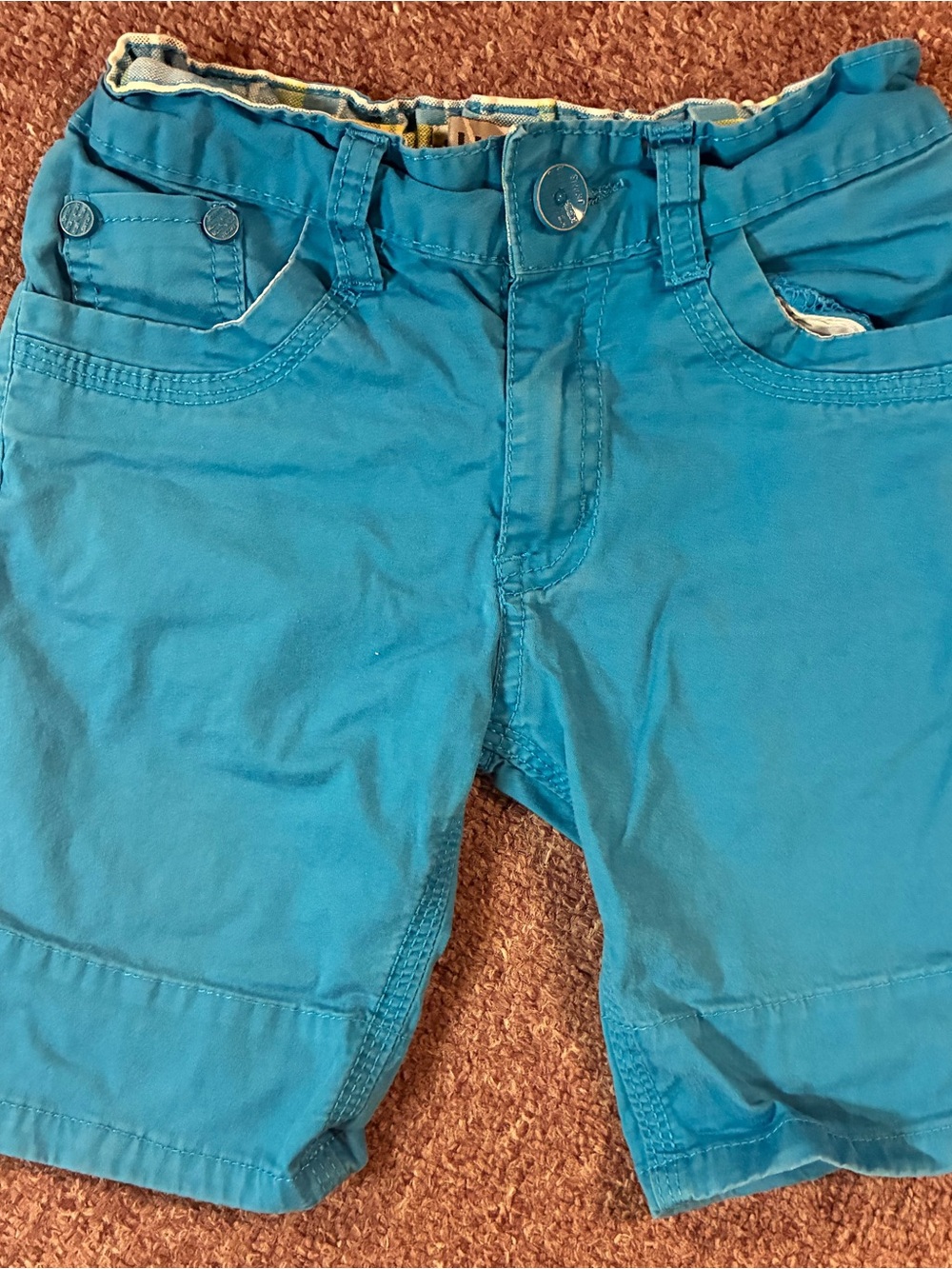 Source Unknown Teal Blue Kids Cotton Shorts